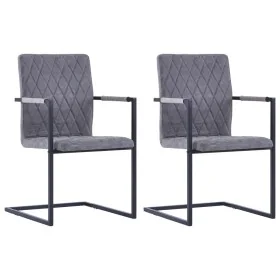 Sillas de comedor voladizas 2 uds cuero sintético gris oscuro by , dining chairs - Ref: Foro24-281679, Price: 224,87 €, Disco...