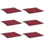Cojines de silla de jardín 6 uds tela rojo tinto 50x50x3 cm de , Cojines para sillas y sofás - Ref: Foro24-314058, Precio: 42...