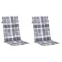 Cojín silla jardín respaldo alto 2 uds cuadros gris 120x50x3 cm de , Cojines para sillas y sofás - Ref: Foro24-314128, Precio...