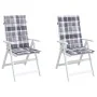 Cojín silla jardín respaldo alto 2 uds cuadros gris 120x50x3 cm de , Cojines para sillas y sofás - Ref: Foro24-314128, Precio...