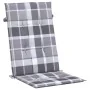 Cojín silla jardín respaldo alto 2 uds cuadros gris 120x50x3 cm de , Cojines para sillas y sofás - Ref: Foro24-314128, Precio...