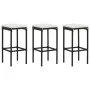 Taburetes de cocina con cojines 3 uds ratán sintético negro de , Taburetes de cocina - Ref: Foro24-313443, Precio: 166,74 €, ...