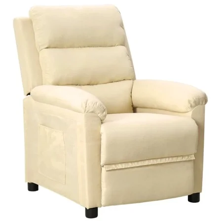 Sillón reclinable de tela crema by , Armchairs - Ref: Foro24-342348, Price: 181,45 €, Discount: %