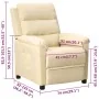 Sillón reclinable de tela crema by , Armchairs - Ref: Foro24-342348, Price: 181,45 €, Discount: %