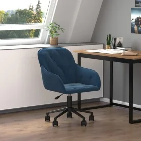 Silla de oficina giratoria terciopelo azul de , Sillas de oficina - Ref: Foro24-344866, Precio: 102,25 €, Descuento: %