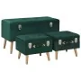 Taburetes de almacenamiento 3 piezas terciopelo verde de , Bancos para recibidores y almacenamiento - Ref: Foro24-329254, Pre...