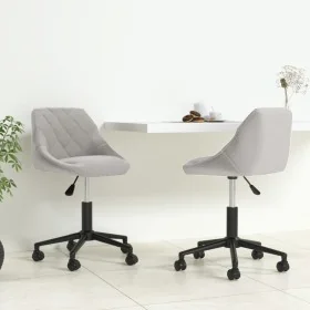 Sillas de comedor giratorias 2 uds de terciopelo gris claro de , Sillas de comedor - Ref: Foro24-335495, Precio: 139,44 €, De...