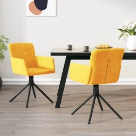 Sillas de comedor giratorias 2 uds terciopelo amarillo de , Sillas de comedor - Ref: Foro24-344797, Precio: 132,85 €, Descuen...