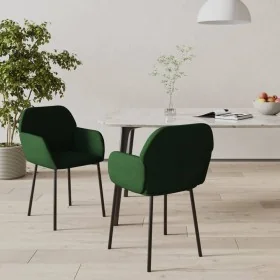 Sillas de comedor 2 unidades terciopelo verde oscuro de , Sillas de comedor - Ref: Foro24-344703, Precio: 112,08 €, Descuento: %