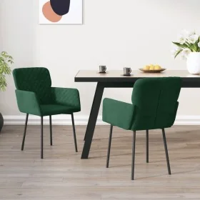 Sillas de comedor 2 unidades terciopelo verde oscuro de , Sillas de comedor - Ref: Foro24-344781, Precio: 133,77 €, Descuento: %