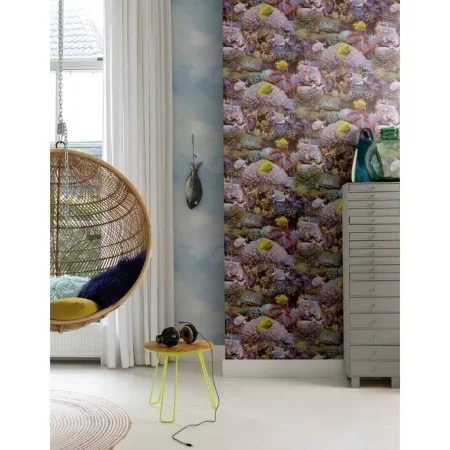 Noordwand Papel Good Vibes Coral and Tropical Fish amarillo morado de , Papel pintado - Ref: Foro24-440437, Precio: 19,78 €, ...