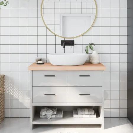 Encimera de baño madera maciza sin tratar 100x30x(2-6) cm de , Encimeras - Ref: Foro24-3156031, Precio: 66,96 €, Descuento: %