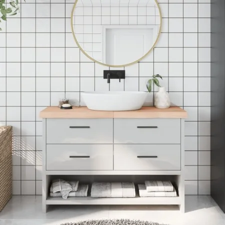 Encimera de baño madera maciza sin tratar 120x40x(2-6) cm de , Encimeras - Ref: Foro24-3156044, Precio: 75,18 €, Descuento: %