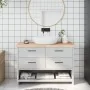 Encimera de baño madera maciza sin tratar 120x40x(2-6) cm de , Encimeras - Ref: Foro24-3156044, Precio: 75,18 €, Descuento: %