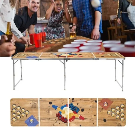 HI Mesa de beer pong plegable MDF y aluminio 240x60x55 cm de , Mesas multijuegos - Ref: Foro24-445592, Precio: 117,83 €, Desc...