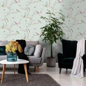 DUTCH WALLCOVERINGS Papel pintado Phoebe verde mint by , Painted paper - Ref: Foro24-442561, Price: 27,03 €, Discount: %