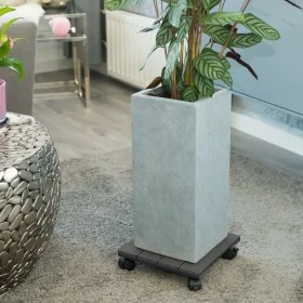 Nature Soporte con ruedas para plantas cuadrado WPC gris 30x30 cm de , Soportes para macetas - Ref: Foro24-446402, Precio: 28...
