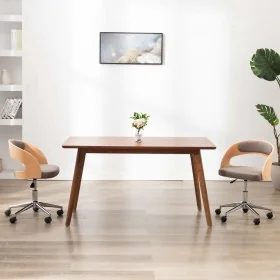 Sillas comedor giratorias 2 uds madera curvada tela gris taupe de , Sillas de comedor - Ref: Foro24-3054923, Precio: 258,54 €...