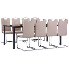 Juego de comedor 9 piezas cuero sintético color capuchino de , muebles para cocinas y comedores - Ref: Foro24-3053171, Precio...