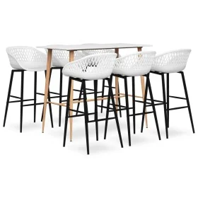 Mesa alta y taburetes de bar de 7 piezas blanco de , muebles para cocinas y comedores - Ref: Foro24-3057446, Precio: 453,07 €...