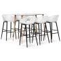 Mesa alta y taburetes de bar de 7 piezas blanco de , muebles para cocinas y comedores - Ref: Foro24-3057446, Precio: 453,07 €...