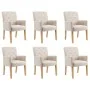 Sillas de comedor con reposabrazos 6 unidades de tela beige by , dining chairs - Ref: Foro24-3058299, Price: 1,00 €, Discount: %