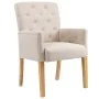 Sillas de comedor con reposabrazos 6 unidades de tela beige by , dining chairs - Ref: Foro24-3058299, Price: 1,00 €, Discount: %