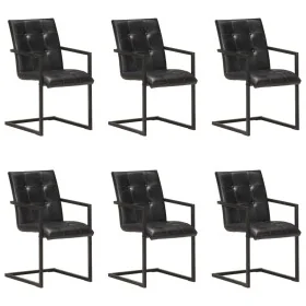 Sillas voladizas de comedor 6 unidades cuero auténtico negro von , Essstühle - Ref: Foro24-3059820, Preis: 926,82 €, Rabatt: %