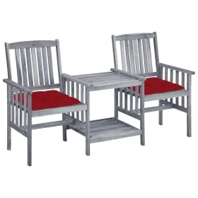 Sillas de jardín con mesita y cojines madera maciza acacia de , Conjuntos de jardín - Ref: Foro24-3061323, Precio: 162,06 €, ...
