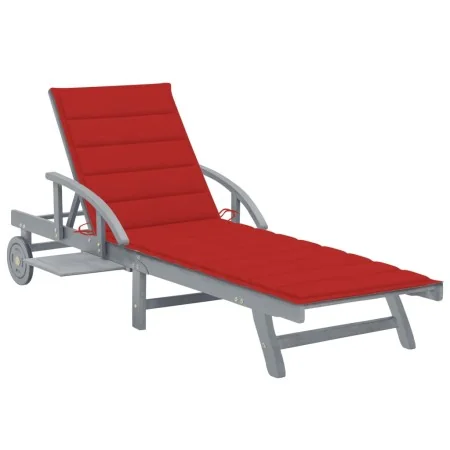 Tumbona de jardín con cojín madera maciza de acacia by , Loungers - Ref: Foro24-3061335, Price: 206,80 €, Discount: %