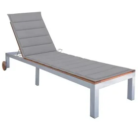 Tumbona con cojín madera maciza de acacia y acero galvanizado von , Liegen - Ref: Foro24-3061543, Preis: 260,95 €, Rabatt: %