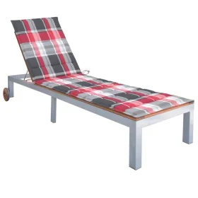 Tumbona con cojín madera maciza de acacia y acero galvanizado by , Loungers - Ref: Foro24-3061555, Price: 269,48 €, Discount: %