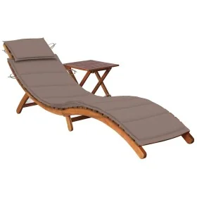 Tumbona de jardín con mesa y cojín madera maciza de acacia von , Liegen - Ref: Foro24-3061595, Preis: 183,79 €, Rabatt: %