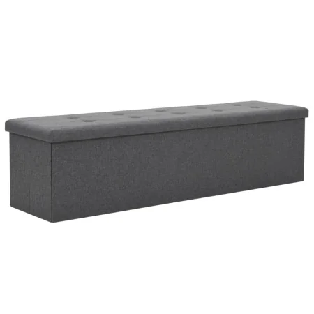 Banco almacenaje plegable lino sintético 150x38x38 gris oscuro by , Benches for halls and storage - Ref: Foro24-247089, Price...