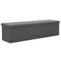 Banco almacenaje plegable lino sintético 150x38x38 gris oscuro by , Benches for halls and storage - Ref: Foro24-247089, Price...