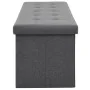 Banco almacenaje plegable lino sintético 150x38x38 gris oscuro by , Benches for halls and storage - Ref: Foro24-247089, Price...