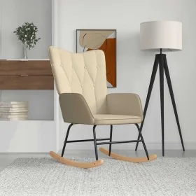 Silla mecedora de tela color crema de , Mecedoras - Ref: Foro24-327613, Precio: 113,34 €, Descuento: %
