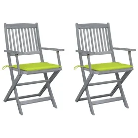 Sillas de jardín plegables 2 uds cojines madera maciza acacia de , Sillas de jardín - Ref: Foro24-3064493, Precio: 118,13 €, ...