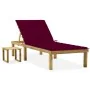 Tumbona de jardín con mesa y cojín de madera de pino impregnada by , Loungers - Ref: Foro24-3065843, Price: 114,94 €, Discoun...