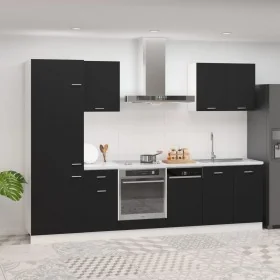 Juego de muebles de cocina 7 piezas madera de ingeniería negro de , Armarios de cocina - Ref: Foro24-3067632, Precio: 480,12 ...