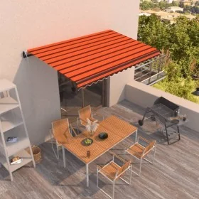 Toldo retráctil manual naranja y marrón 400x350 cm by , Awnings - Ref: Foro24-3069190, Price: 468,84 €, Discount: %