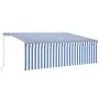 Toldo manual retráctil con persiana y LED azul y blanco 4,5x3 m by , Awnings - Ref: Foro24-3069441, Price: 412,48 €, Discount: %