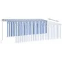 Toldo manual retráctil con persiana y LED azul y blanco 4,5x3 m by , Awnings - Ref: Foro24-3069441, Price: 412,48 €, Discount: %