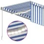 Toldo manual retráctil con persiana y LED azul y blanco 4,5x3 m by , Awnings - Ref: Foro24-3069441, Price: 412,48 €, Discount: %