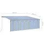 Toldo manual retráctil con persiana y LED azul y blanco 4,5x3 m by , Awnings - Ref: Foro24-3069441, Price: 412,48 €, Discount: %
