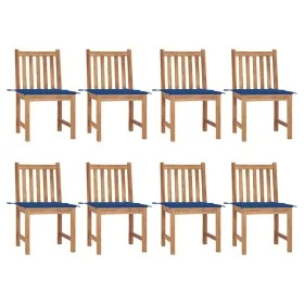 Sillas de jardín 8 unidades madera de teca con cojines by , Garden chairs - Ref: Foro24-3073152, Price: 899,60 €, Discount: %
