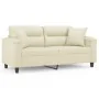 Sofá de 2 plazas con cojines cuero sintético color crema 140 cm de , Sofás - Ref: Foro24-3200989, Precio: 301,45 €, Descuento: %