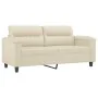 Sofá de 2 plazas con cojines cuero sintético color crema 140 cm de , Sofás - Ref: Foro24-3200989, Precio: 301,45 €, Descuento: %