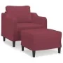 Sillón con taburete tela rojo tinto 60 cm de , Sofás - Ref: Foro24-3201133, Precio: 216,28 €, Descuento: %