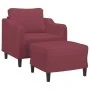 Sillón con taburete tela rojo tinto 60 cm de , Sofás - Ref: Foro24-3201133, Precio: 216,28 €, Descuento: %